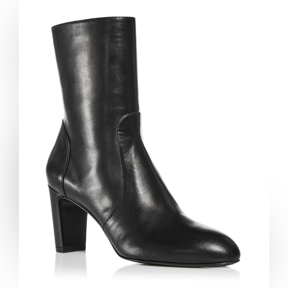 Stuart Weitzman Vida 75 Zip Booties in Black